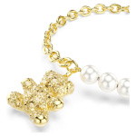 Idyllia bracelet Crystal pearl, Round cut, Teddy, Gold tone, Gold-tone plated